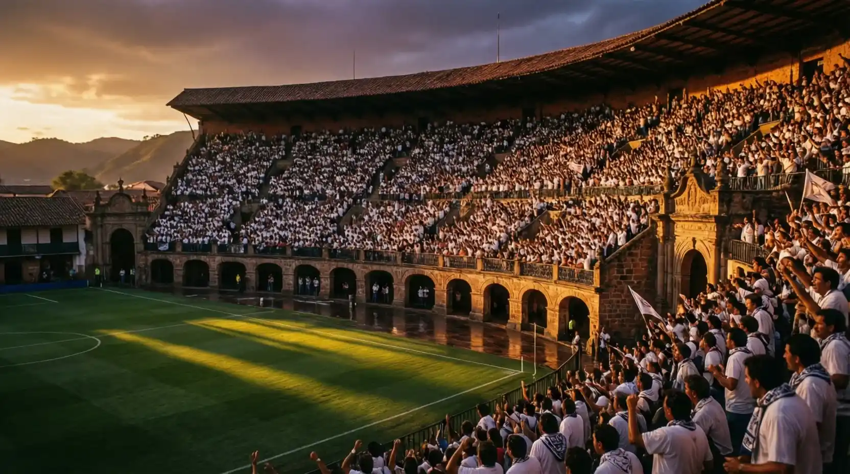 Vista del Gran Parque Central de Nacional con hinchas en las gradas