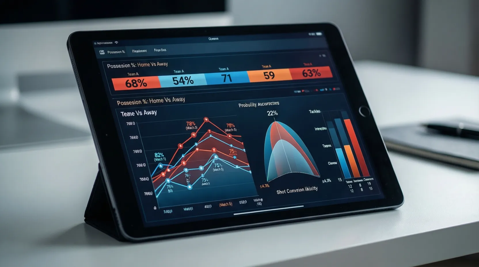 Gráficos y estadísticas de análisis deportivo para apuestas