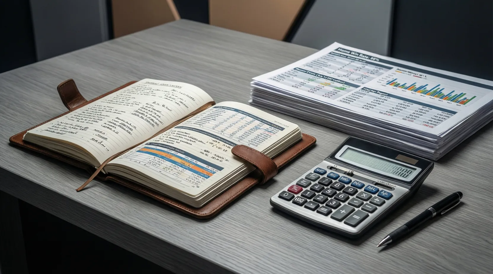 Planificación estratégica de apuestas deportivas con notas y gráficos