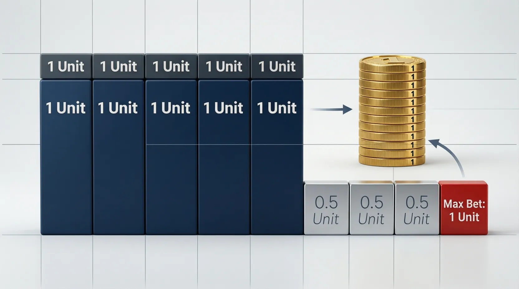 Diagrama de distribución de bankroll en unidades de apuesta