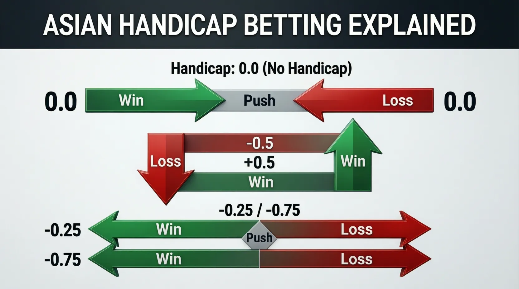Diagrama explicativo de las diferentes líneas de hándicap asiático