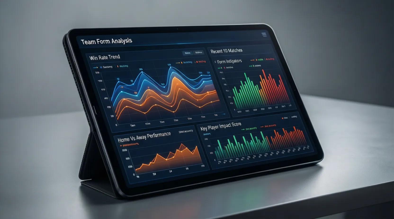 Gráficos de tendencias y forma reciente de equipos de fútbol