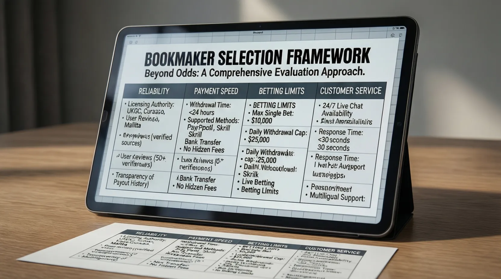 Checklist de factores a evaluar al elegir casa de apuestas