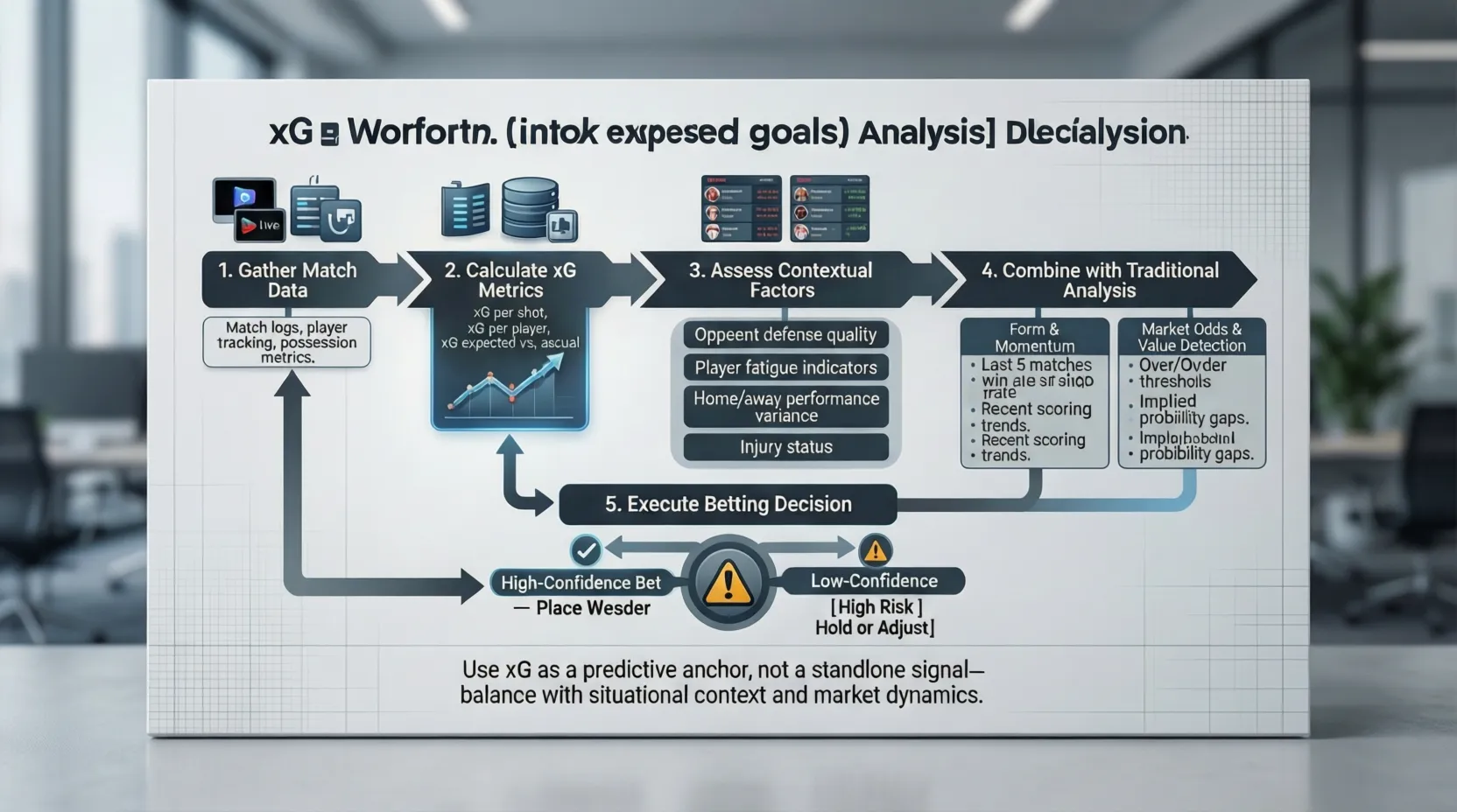Proceso de análisis combinando xG con otros factores de apuestas