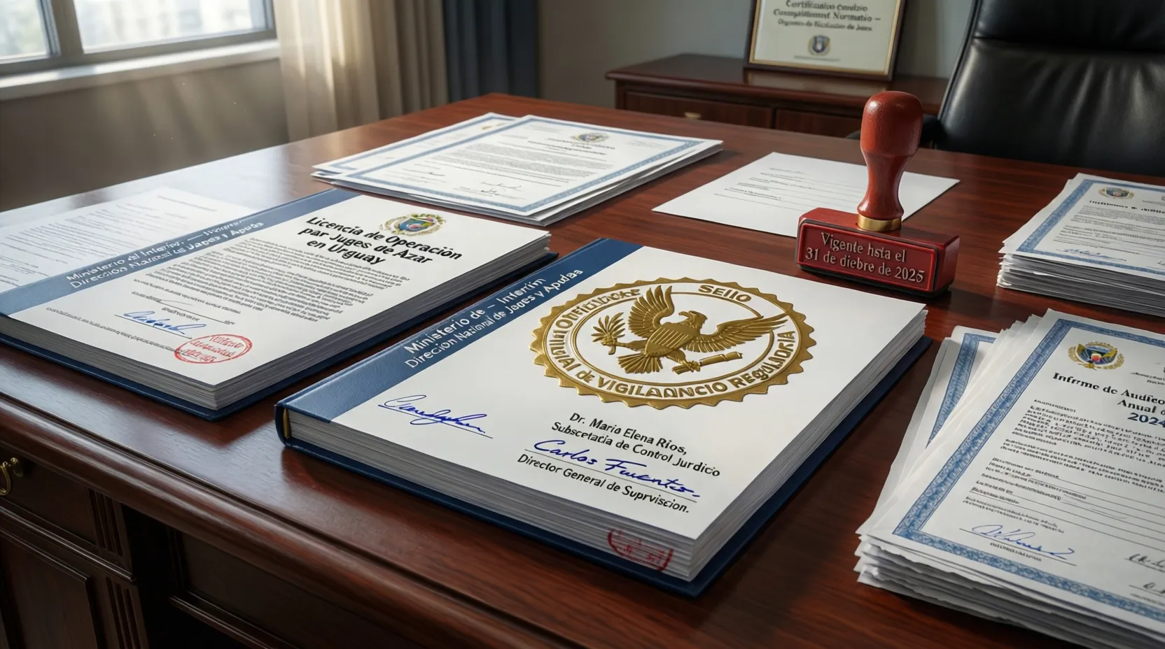 Documentos legales y símbolos de regulación gubernamental