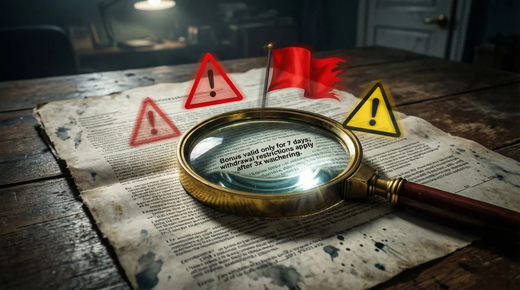 Señales de advertencia sobre condiciones de bonos de apuestas